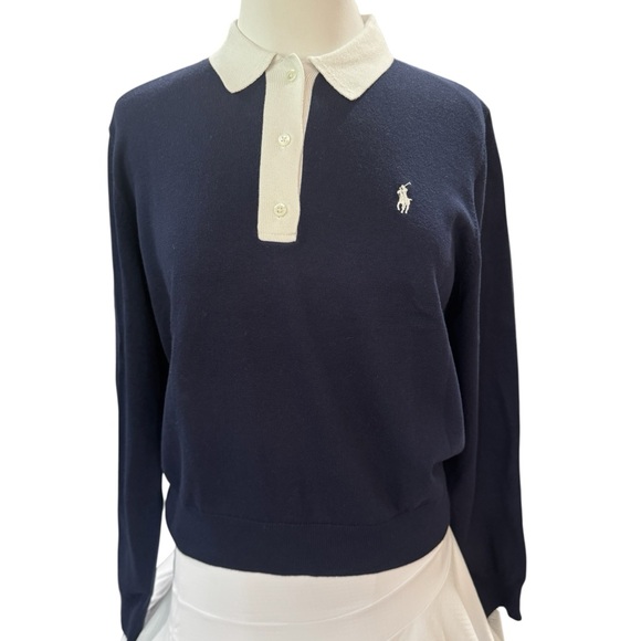 Ralph Lauren RLX Performance Polo Collar Sweater, NWT, Navy, GOLF - Picture 5 of 9